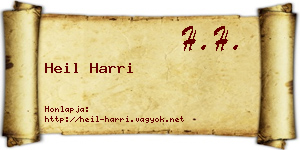 Heil Harri névjegykártya